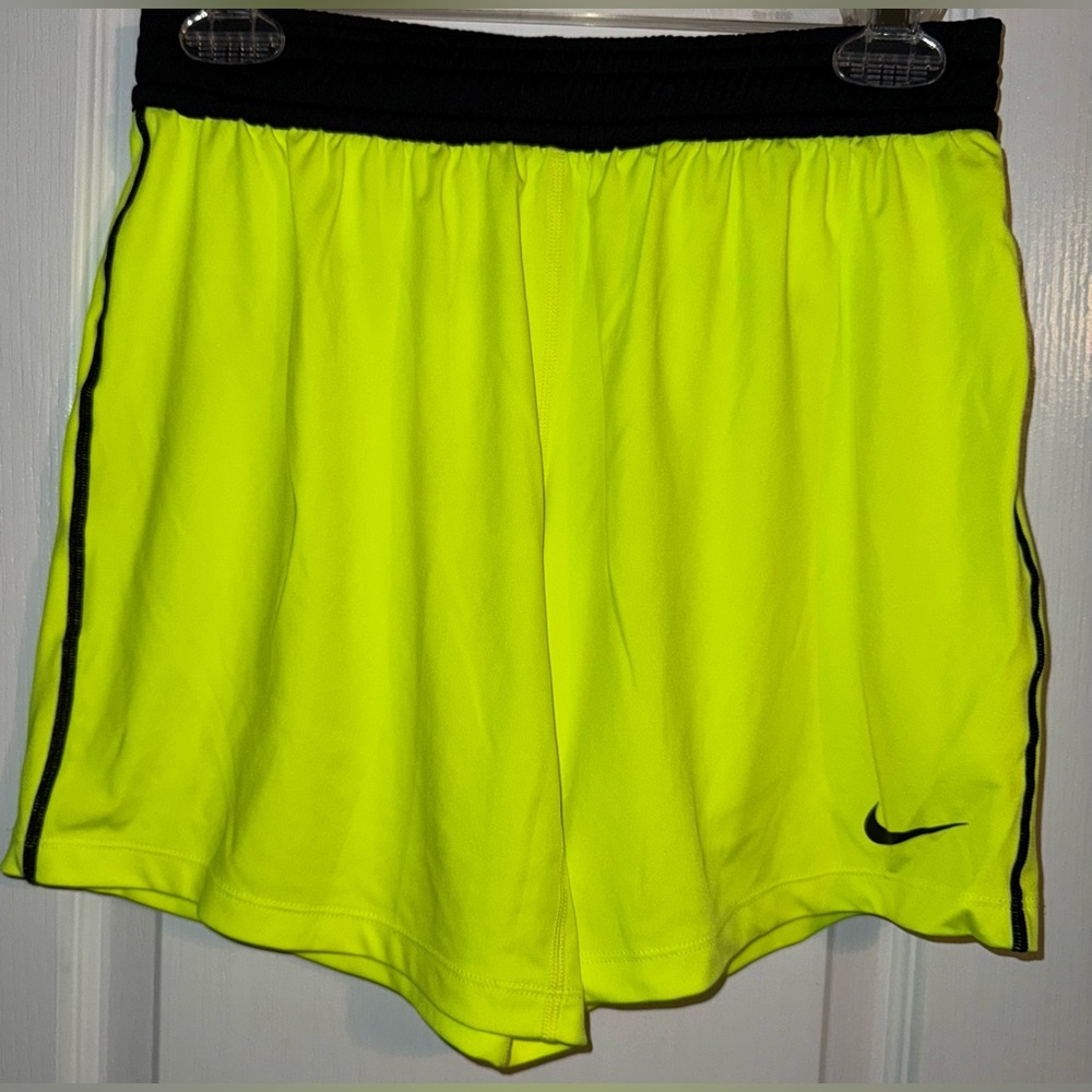 Nike Dri-FIT Neon Yellow Black Soccer Athletic Shorts Size XS